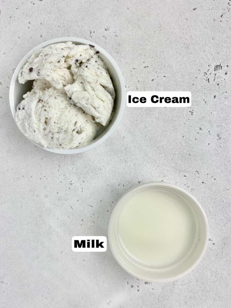 ingredients needed for cookies and cream milkshakes