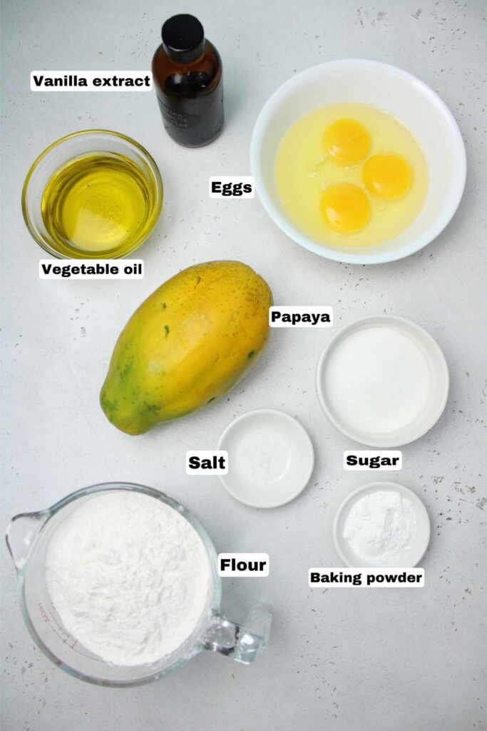 ingredients needed for papaya muffins