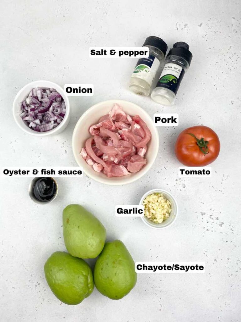 ingredients needed for ginisang sayote