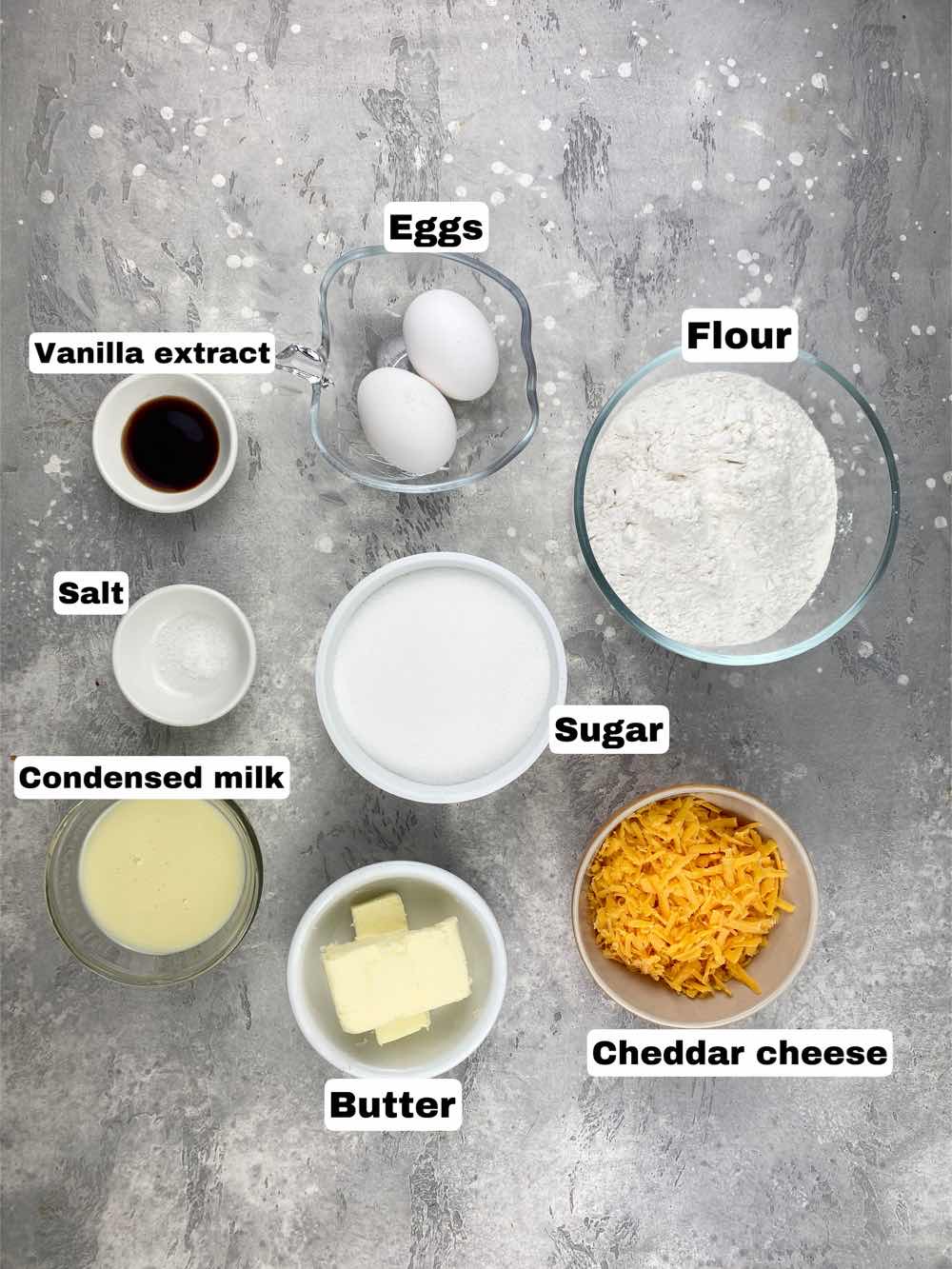 ingredients needed for Filipino cheese bars