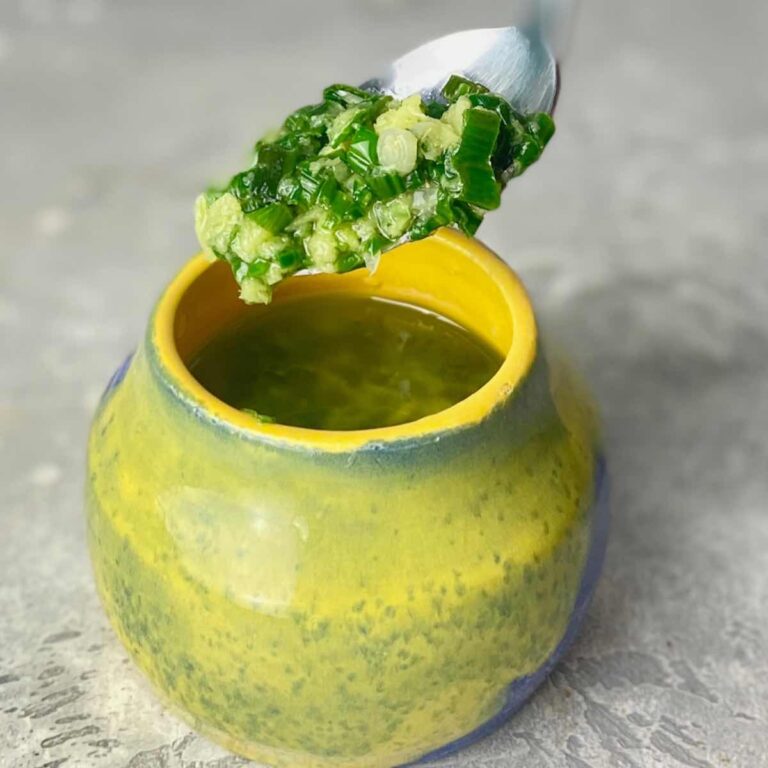 ginger scallion oil in a jar