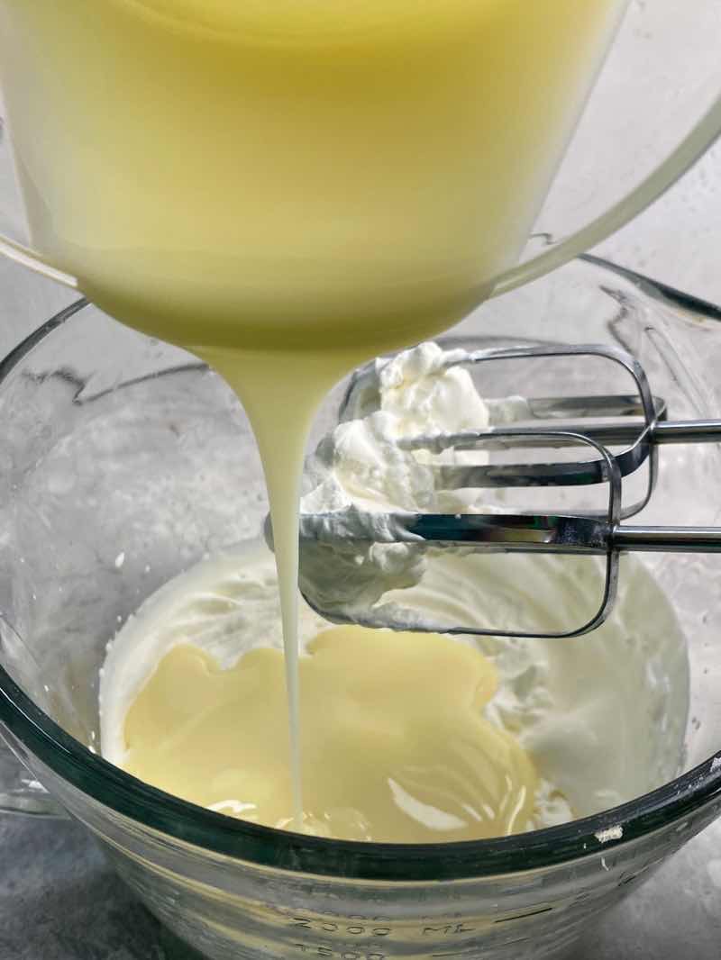 add condensed milk to make ube ice cream