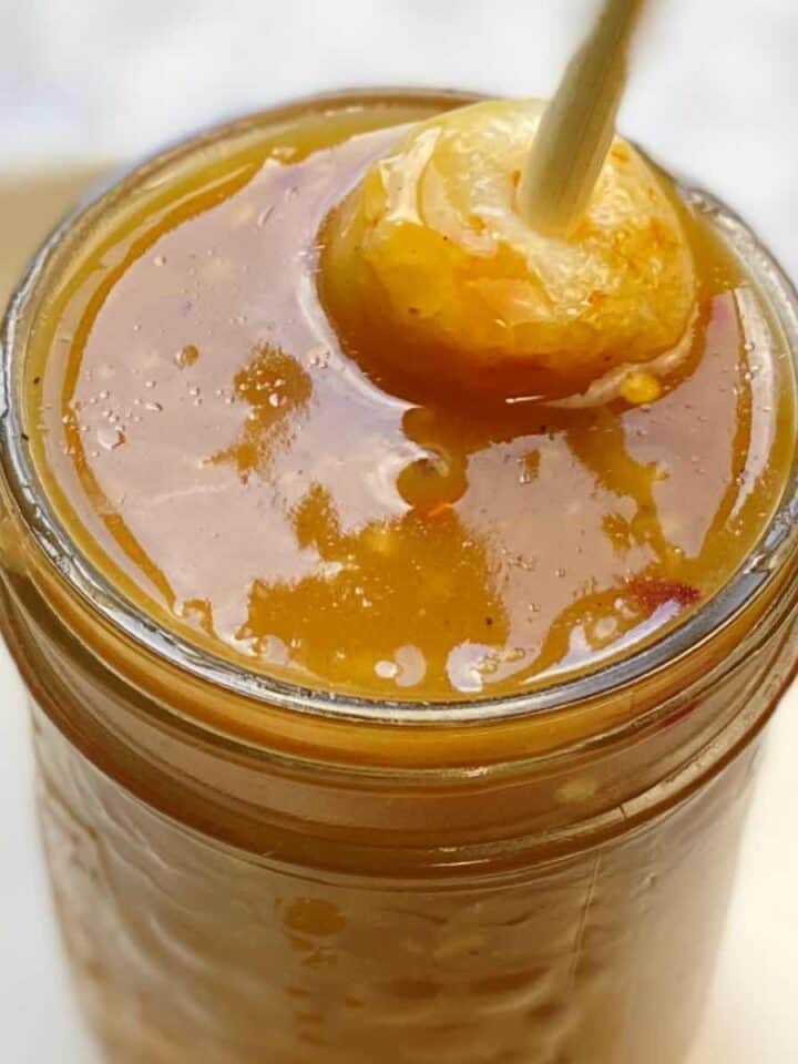 homemade fishball sauce served in a jar