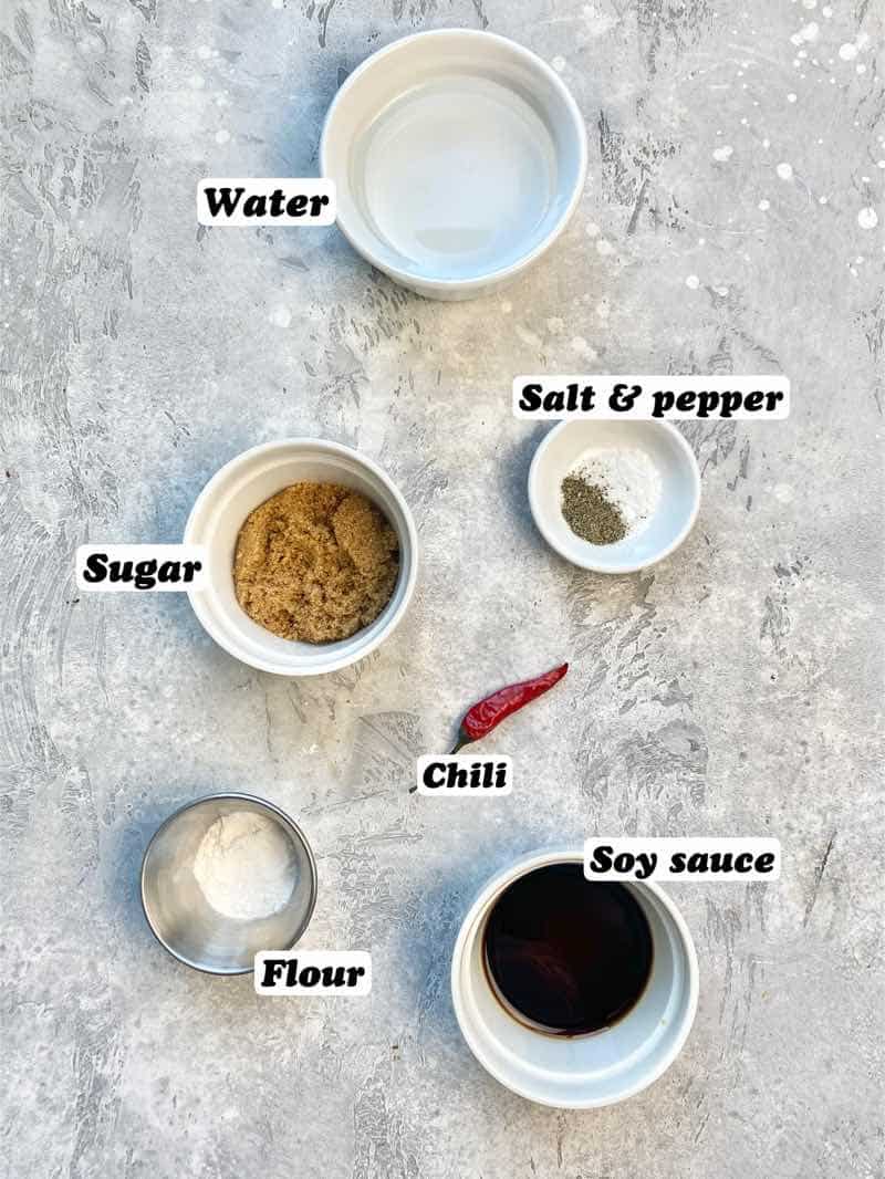 ingredients for fishball sauce