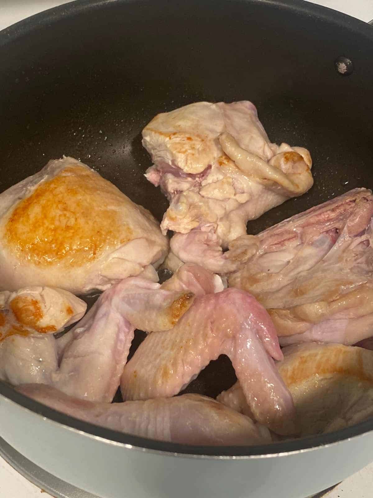 sear chicken until brown