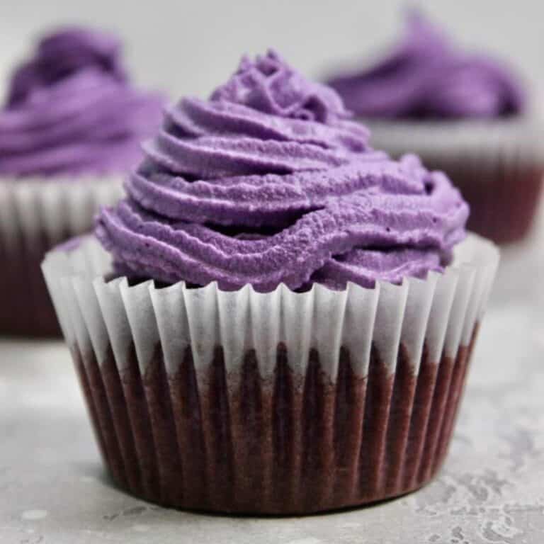 ube cupcakes with purple ube frosting
