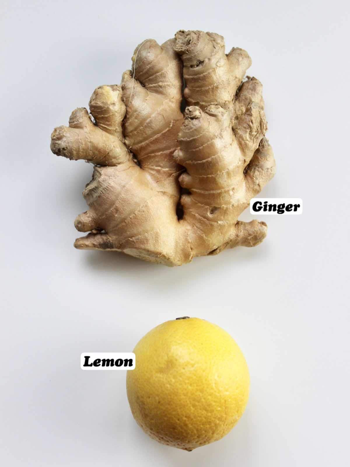 ingredients needed for homemade salabat ginger and lemon