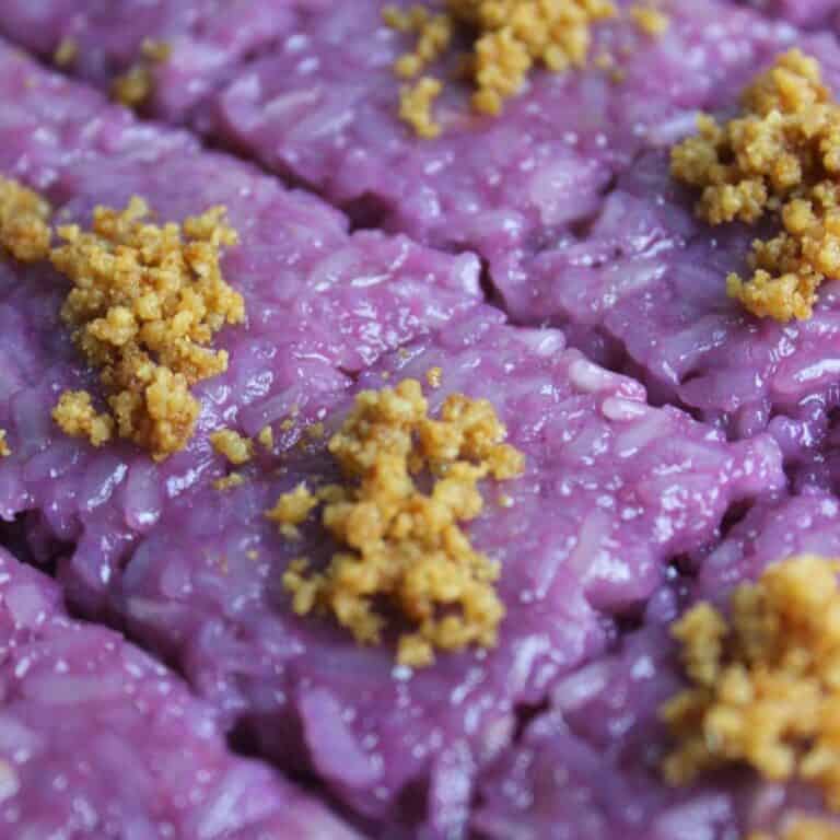 purple biko recipe with latik