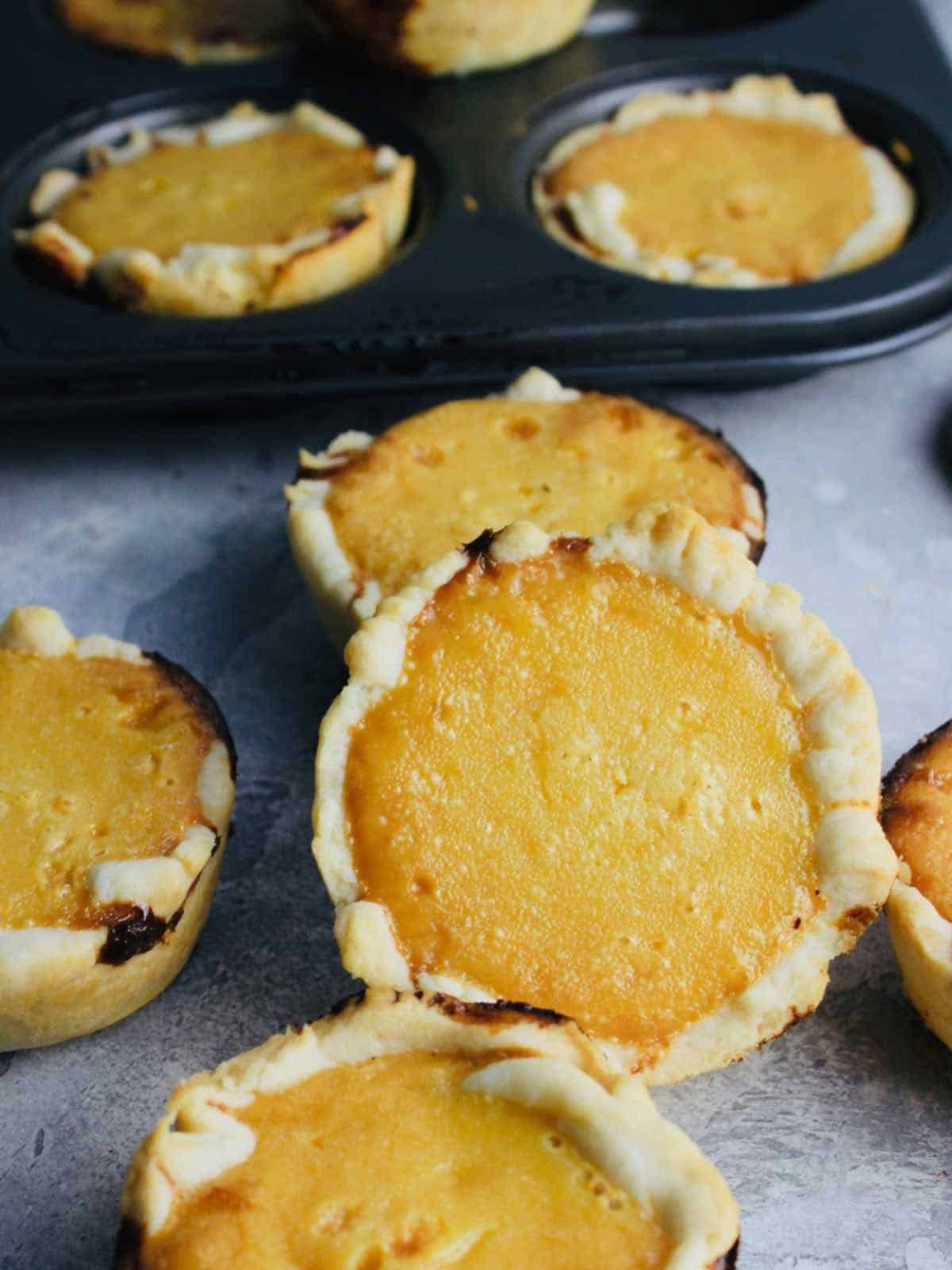 mini egg pies with golden crust