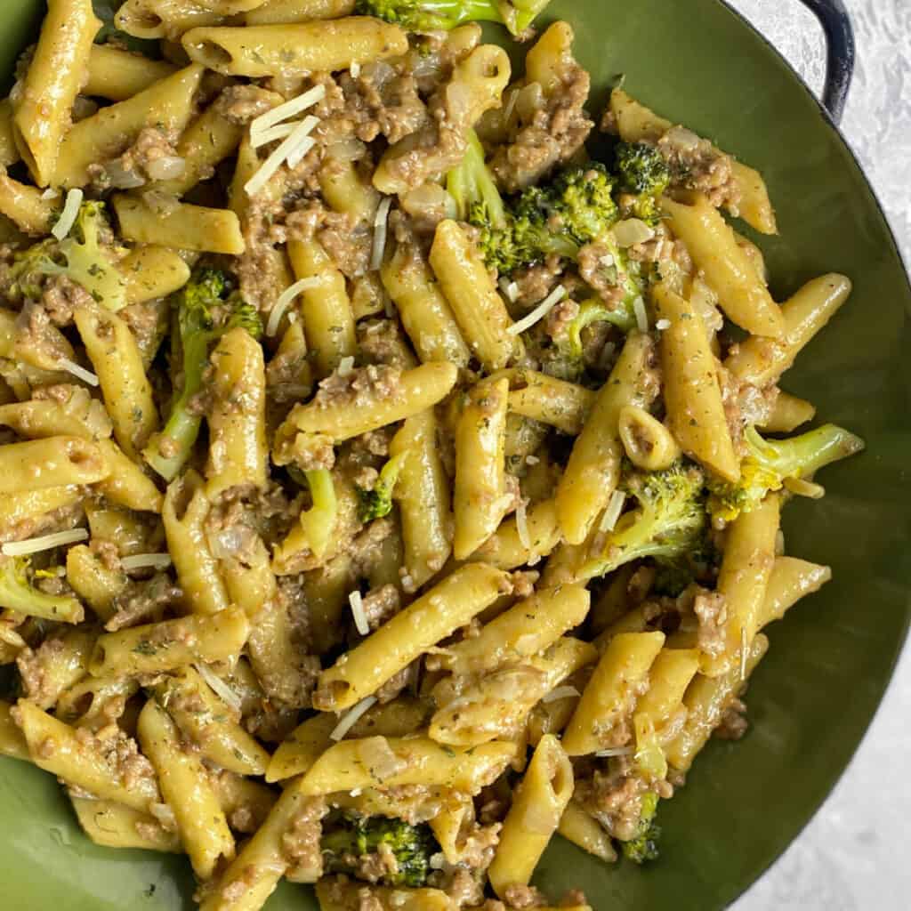 Ground Beef Pasta Recipe (No Tomato Sauce)