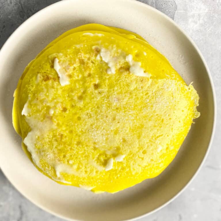 stacks of filipino hotcakes in a serving plate