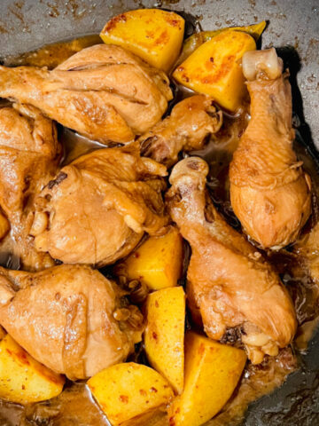 chicken adobo with potatoes in one pot